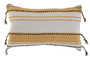 DKD Home Decor 1c24 Cojín Boho Crudo Mostaza Poliester con Borlas 30 x 50 cm (2 Unidades)