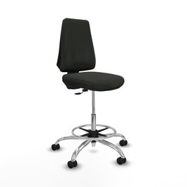 PIQUERAS Y CRESPO Taburete Elche CP Bali Negro con Base Cromada