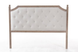 DKD Home Decor Cabecero de Cama Lino y Rubberwood Beige 160x6x120