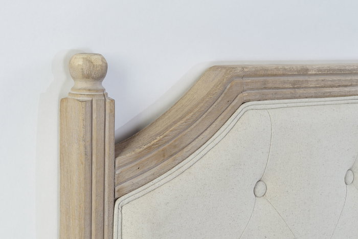 DKD Home Decor Cabecero de Cama Lino y Rubberwood Beige 160x6x120