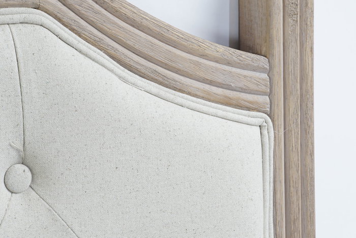 DKD Home Decor Cabecero de Cama Lino y Rubberwood Beige 160x6x120