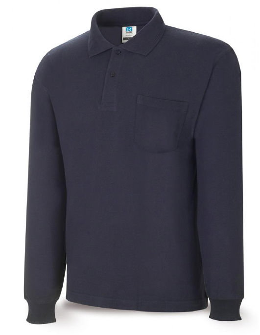 FINSTOCK Polo de Algodón Manga Larga Azul Marino FINSTOCK Polo de Algodón Manga Larga Azul Marino