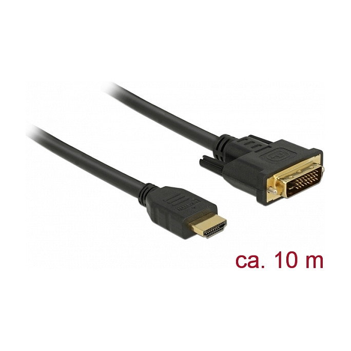 DeLOCK 85657 Cable de Video HDMI a DVI 10m, Macho a Macho, 2560x1600, 7.92 Gbit/s, Negro DeLOCK 85657 Cable de Video HDMI a DVI 10m, Macho a Macho, 2560x1600, 7.92 Gbit/s, Negro