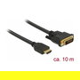 DeLOCK 85657 Cable de Video HDMI a DVI 10m, Macho a Macho, 2560x1600, 7.92 Gbit/s, Negro