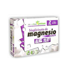 PINISAN Bisglicinato de Magnesio - Suplemento Vegano, 375 mg por Dosis, 60 Comprimidos - Reduce Cansancio, Apoya Sistema Nervioso y Músculos