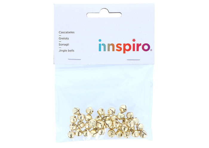 Innspiro Cascabeles de Metal Color Oro 8mm (40 unidades)