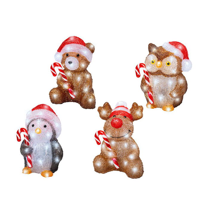 Lumineo 491338 Muñecos Navideños LED Exterior a Pilas Modelos Surtidos