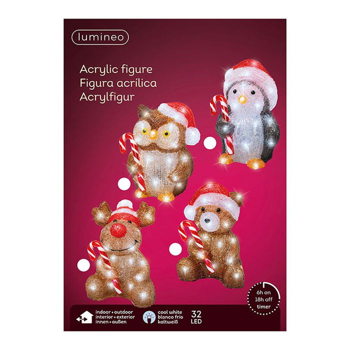 Lumineo 491338 Muñecos Navideños LED Exterior a Pilas Modelos Surtidos