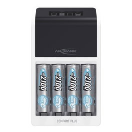 Ansmann Comfort Plus Cargador con 4 Pilas AA 2100mAh