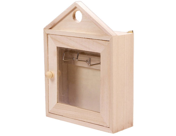 Innspiro Armario para llaves de madera de balsa 15x20x5cm