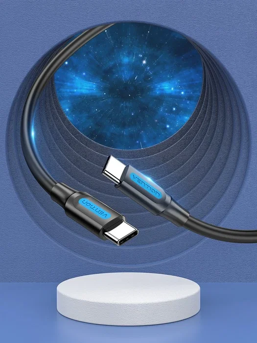 Vention Cable USB-C a USB-C COTBD 100W 0,5m Negro