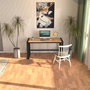 Hanah Home Escritorio de Estudio Marsilya 122, Pino Atlántico y Negro, Ancho 122 cm