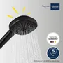 Grohe Rociador de ducha Vitalio Comfort 110 263972431 - 2 chorros (Lluvia/Estimulante) - Fácil selección - Ahorro de agua - Negro Mate