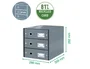 Leitz Click&Store - Fichero de sobremesa con 3 cajones, plástico, color blanco, 290x283x360 mm