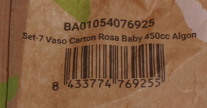 Algon Set 7 Vasos de Cartón Rosa Baby 450 cc (16 Unidades)