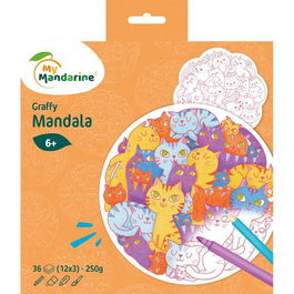 Libro De Colorear Avenue Mandarine Mandala Gatos 160G 36H