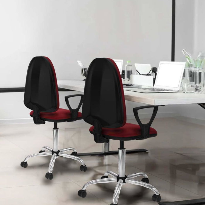 PIQUERAS Y CRESPO Silla de oficina Aýna Rosa con Brazos Fijos