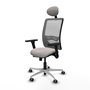 PIQUERAS Y CRESPO Silla de oficina Zulema con mecanismo Sincro/Traslack, Blanco y Gris