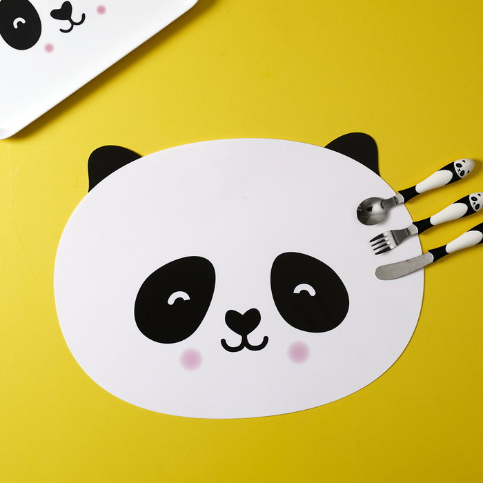 Home Deco Kids Individual Animal para Niños Pingüino, Mapache, Panda 41x33 cm