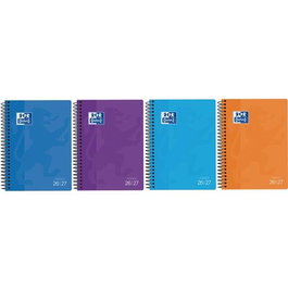 Oxford Agenda Escolar School Espiral para 4º de ESO, Curso 2026-2027, Tapas de Plástico Surtidas, Interior Nude Azul, Quicknotes, Compatible con SCRIBZEE, Castellano