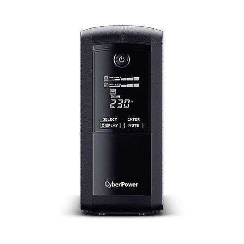 CyberPower SAI UPS ValuePRO VP1000EILCD, 1 kVA/550W, Sine Wave, Interactivo con LCD, 6 Tomas, Regulacion AVR