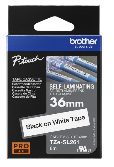 Brother TZe-SL261 Cinta Autolaminada Negro sobre Blanco 36mm x 8m Brother TZe-SL261 Cinta Autolaminada Negro sobre Blanco 36mm x 8m