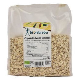BIOLABRADOR Copos de Avena Gruesos 1Kg Ecológicos Alto en Fibra para Desayuno