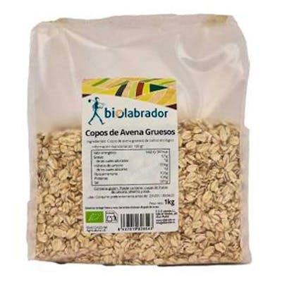 BIOLABRADOR Copos de Avena Gruesos 1Kg Ecológicos Alto en Fibra para Desayuno BIOLABRADOR Copos de Avena Gruesos 1Kg Ecológicos Alto en Fibra para Desayuno