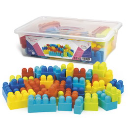 TACHAN Maletín de construcción 48 piezas de plástico, color surtido, multilingüe