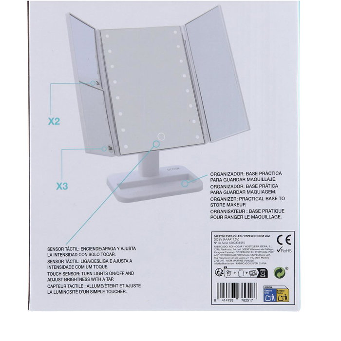 DCook Espejo de Sobremesa LED GALLERY Blanco DCook Espejo de Sobremesa LED GALLERY Blanco