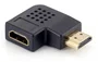 Equip Adaptador / Cambiador de Género HDMI Macho a Hembra 90° Ángulo Derecho, 118910, Chapado en Oro, Certificado RoHS, Color Negro