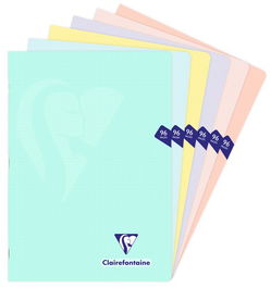 Libreta Clairefontaine Poliprolileno A4 Cm 48 Hjs. 5X5 Colores Pastel (Set de 10)