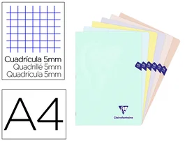 Clairefontaine Libreta Mimesys Pastel Din A4 48 hojas Cuadriculada 5 mm