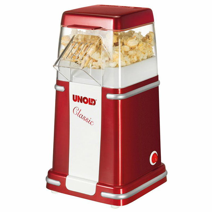 Unold Classic Popcornmaker - Máquina de palomitas roja y blanca (48525)
