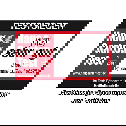 UNOLD 48525 Popcornmaker Classic, Máquina de Palomitas de Maíz, Palomitero, Hacedor de Palomitas, Para Casa, Clásica, Retro, Roja