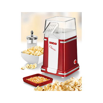 UNOLD 48525 Popcornmaker Classic, Máquina de Palomitas de Maíz, Palomitero, Hacedor de Palomitas, Para Casa, Clásica, Retro, Roja