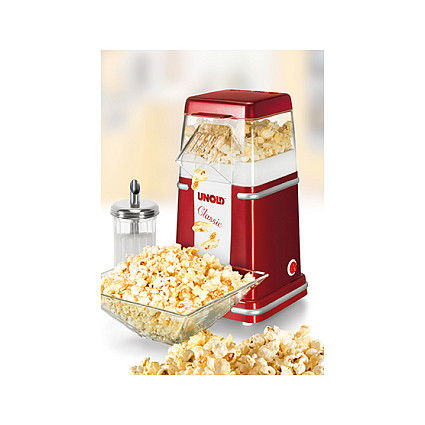 UNOLD 48525 Popcornmaker Classic, Máquina de Palomitas de Maíz, Palomitero, Hacedor de Palomitas, Para Casa, Clásica, Retro, Roja