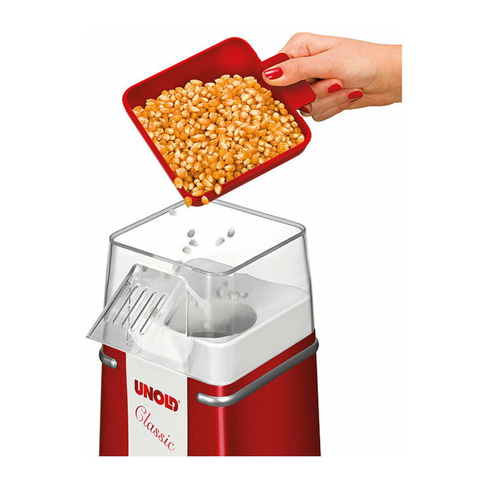 UNOLD 48525 Popcornmaker Classic, Máquina de Palomitas de Maíz, Palomitero, Hacedor de Palomitas, Para Casa, Clásica, Retro, Roja