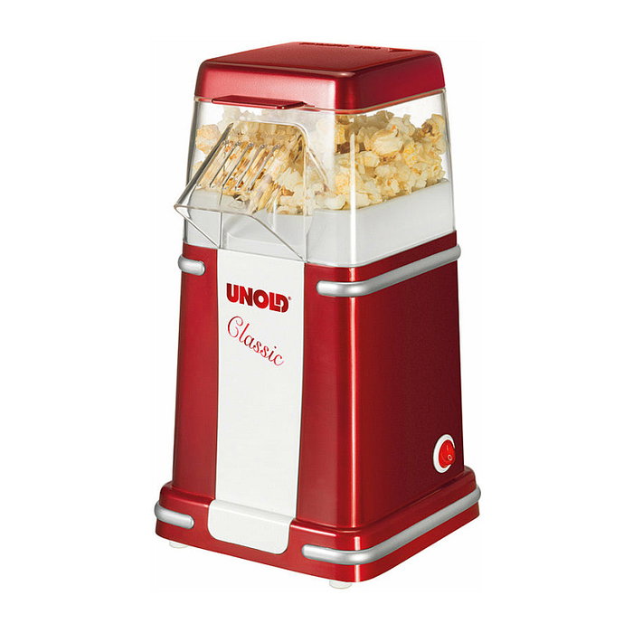 UNOLD 48525 Popcornmaker Classic, Máquina de Palomitas de Maíz, Palomitero, Hacedor de Palomitas, Para Casa, Clásica, Retro, Roja