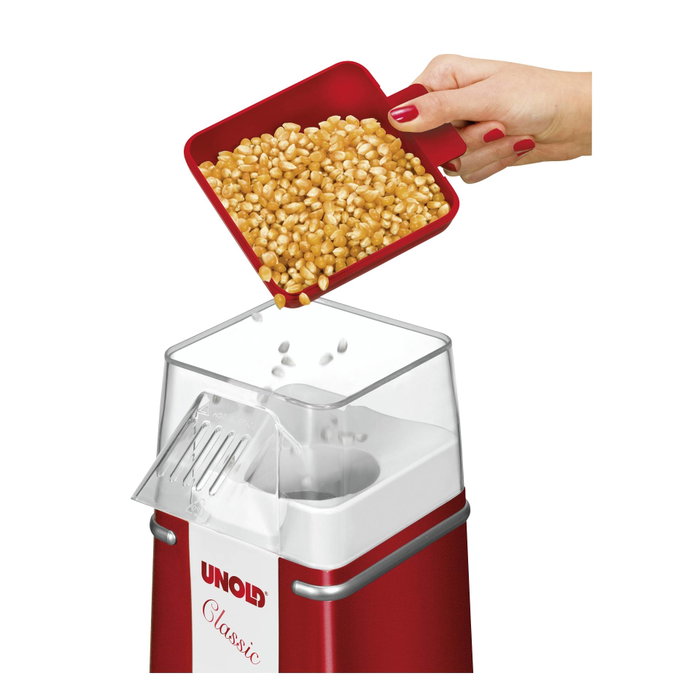 Unold 48525 Popcornmaker Classic Rojo, Plata, Blanco