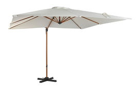 DKD Home Decor Parasol para Terraza y Jardín Woodcol 300 x 300 x 250 cm Acero Poliester Giratorio