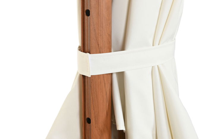 DKD Home Decor Parasol para Terraza y Jardín Woodcol 300 x 300 x 250 cm Acero Poliester Giratorio