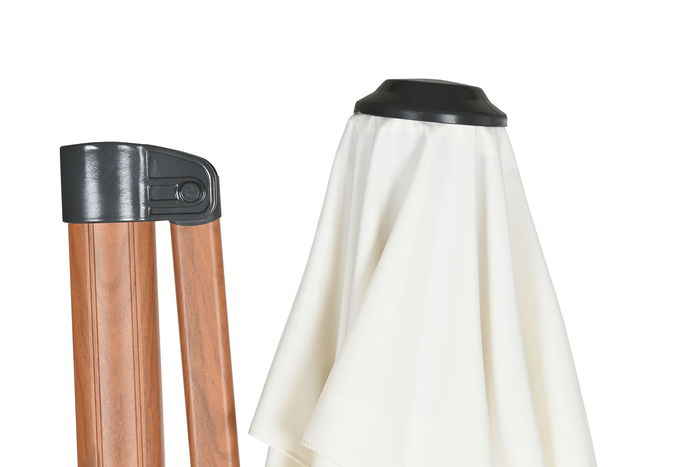 DKD Home Decor Parasol para Terraza y Jardín Woodcol 300 x 300 x 250 cm Acero Poliester Giratorio