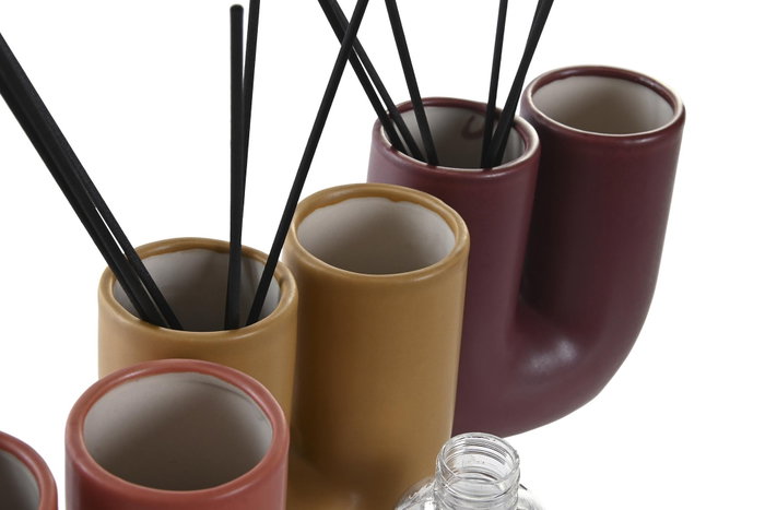 DKD Home Decor Ambientador Mikado Gres con Jarrón de 100 ml Pack de 3