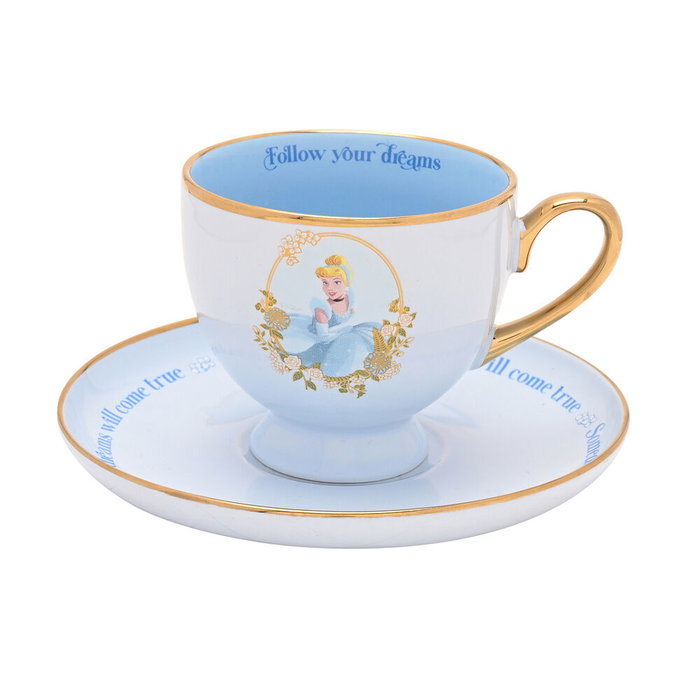 WIDDOP & CO Taza de té y platillo Cenicienta Princesas Disney de porcelana WIDDOP & CO Taza de té y platillo Cenicienta Princesas Disney de porcelana