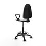 PIQUERAS Y CRESPO Taburete Aýna Blanco con Brazos Fijos y Ruedas de Parqué
