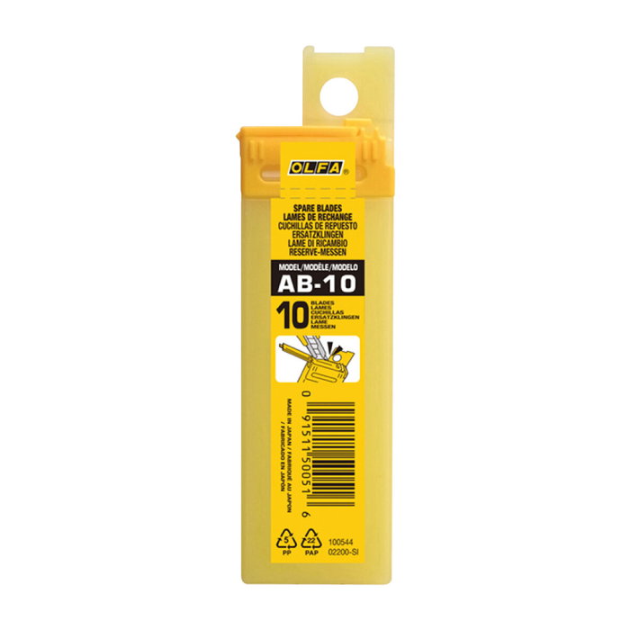 Olfa Cuchillas troceables plateadas 9 mm, juego de 10 uds