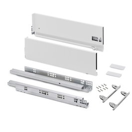 Emuca Cajón exterior Vertex con regulación 3D de altura 178mm, 60kg, profundidad 500mm, Acero, Pintado blanco