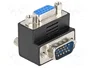 DeLOCK Adaptador VGA Macho/Hembra con Ángulo de 90° en Negro