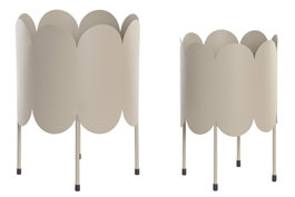 DKD Home Decor Set de 2 Maceteros de Hierro Crema 23x23x30 cm